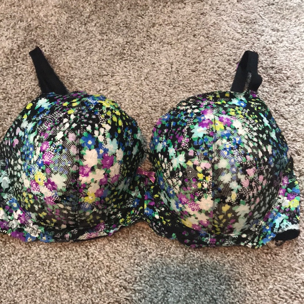 Floral push up bra